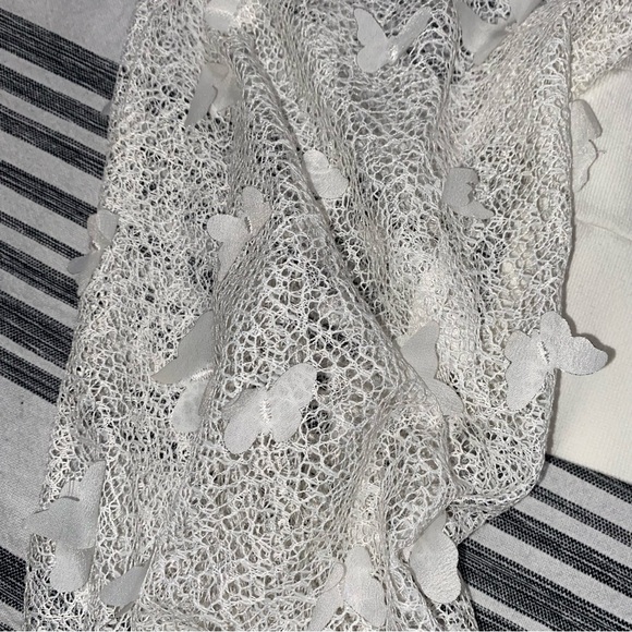 Intimately Free People White Flutter Butterfly‎ Mesh Sleeves Crop Top Small - Picture 4 of 10